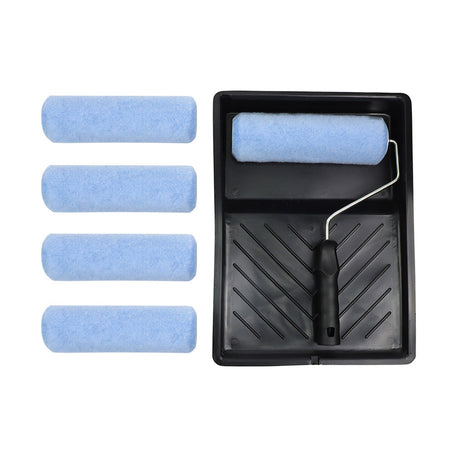 This is an image of Timco - Contractors Roller Frame & Tray Set 9" Short Pile (7 Pieces Bag) 720129