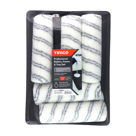 This is an image of Timco - Professional Roller Frame & Tray Set 9" (7 Pieces Bag) 720238