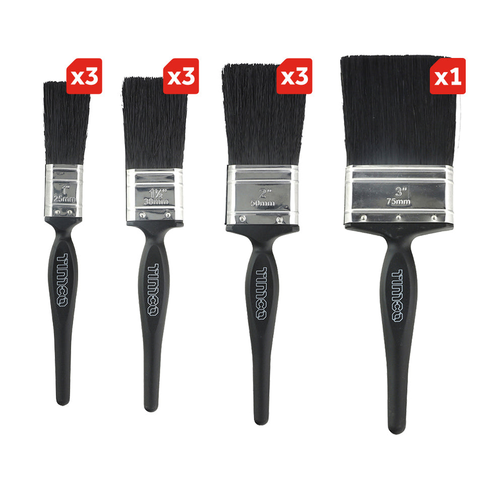 This is an image of Timco - Contractors Mixed Paint Brush Set 10pcs (10 Pieces Clamshell) 720579