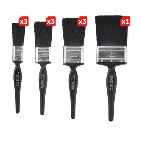 This is an image of Timco - Contractors Mixed Paint Brush Set 10pcs (10 Pieces Clamshell) 720579