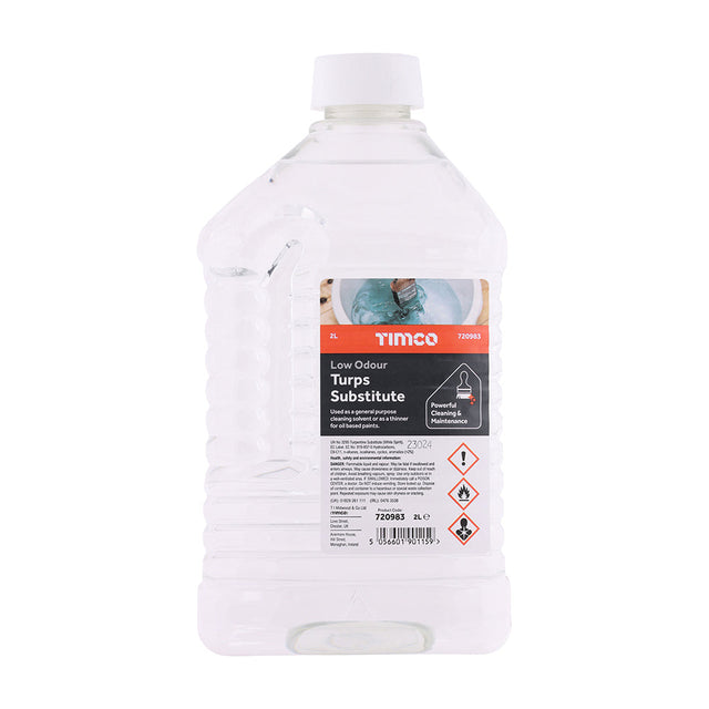This is an image of Timco - Low Odour Turps Substitute 2L (1 Each Bottle) 720983