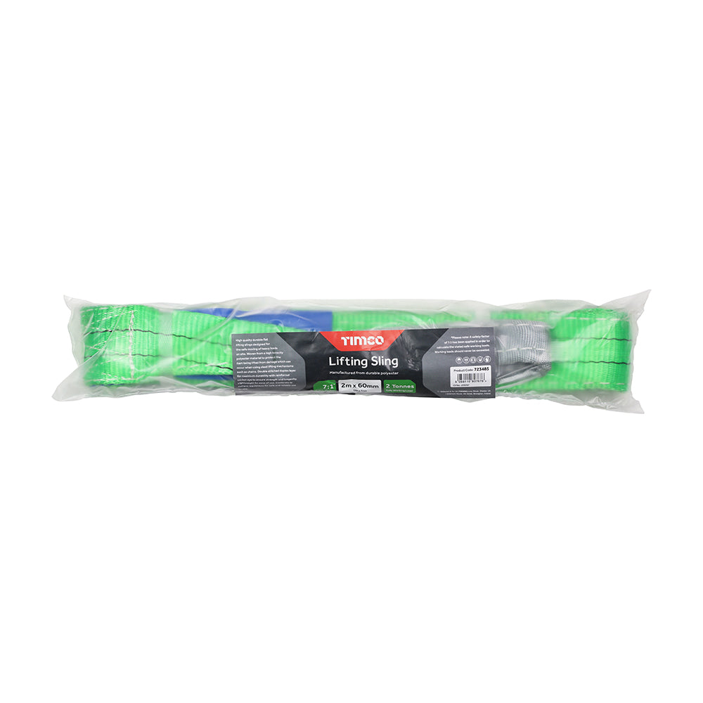 This is an image of Timco - Lifting Sling 2000kg / 2 Tonnes 2m x 60mm (1 Each Bag) 723485