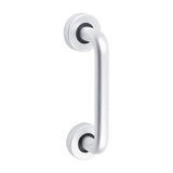 This is an image of Timco - D Shaped Pull Handle On Rose - Satin Anodised Aluminium 152 x 19 (1 Each TIMbag) 725091