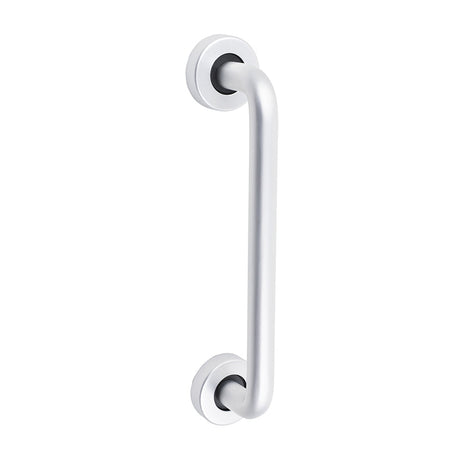 This is an image of Timco - D Shaped Pull Handle On Rose - Satin Anodised Aluminium 229 x 19 (1 Each Bag) 725092BX