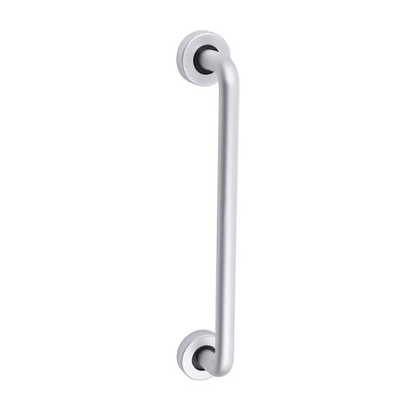 This is an image of Timco - D Shaped Pull Handle On Rose - Satin Anodised Aluminium 305 x 19 (1 Each Bag) 725094BX