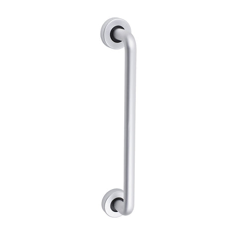 This is an image of Timco - D Shaped Pull Handle On Rose - Satin Anodised Aluminium 305 x 19 (1 Each TIMbag) 725094