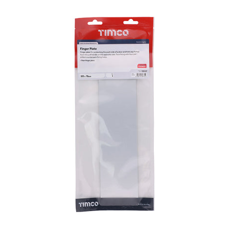 This is an image of Timco - Finger Plate - Satin Anodised Aluminium 305 x 76 (1 Each TIMbag) 725137