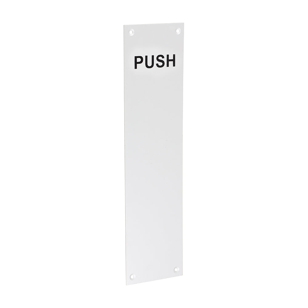 This is an image of Timco - Finger Plate PUSH - Satin Anodised Aluminium 305 x 76 (1 Each Bag) 725139BX