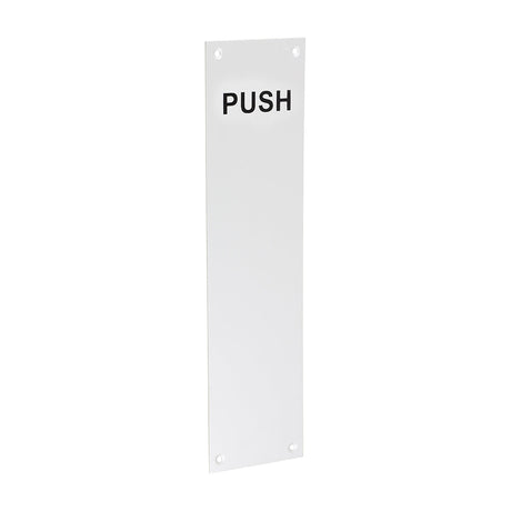 This is an image of Timco - Finger Plate PUSH - Satin Anodised Aluminium 305 x 76 (1 Each TIMbag) 725139