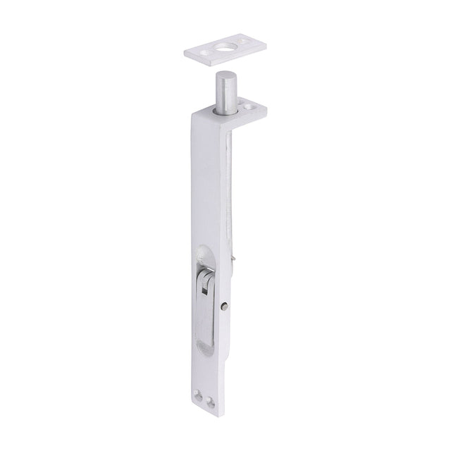 This is an image of Timco - Lever Action Flush Bolt - Satin Anodised Aluminium 155 x 20 (1 Each TIMpac) 725140