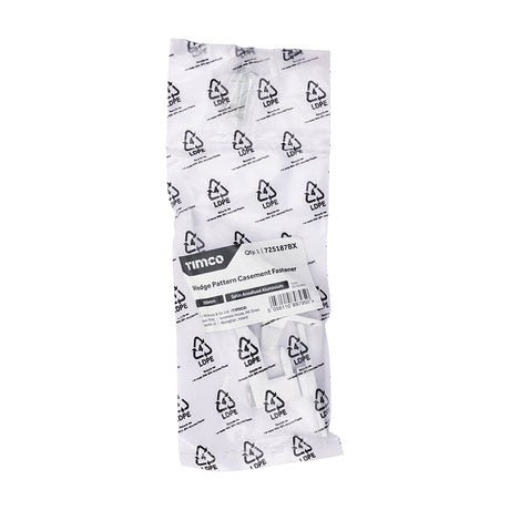 This is an image of Timco - Wedge Pattern Casement Fastener - Satin Anodised Aluminium 100mm (1 Each Bag) 725187BX