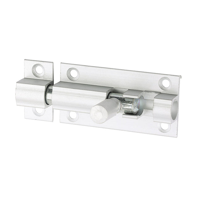 This is an image of Timco - Straight Barrel Bolt - Satin Anodised Aluminium 50 x 25 (1 Each Bag) 725204BX