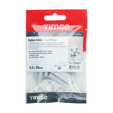 This is an image of Timco - Nylon Universal Plugs 6.0 x 30mm - (20 PCS TIMpac) 725411