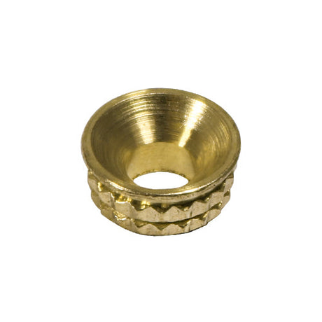 This is an image of Timco - Knurled Inset Screw Cups - Solid Brass To fit 4.0, 4.2, 4.5 Screw - (8 PCS TIMpac) 725584
