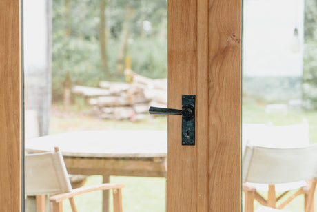 From The Anvil - Black Straight Lever Lock Set | Sku. 73109 | Trade Door Handles.