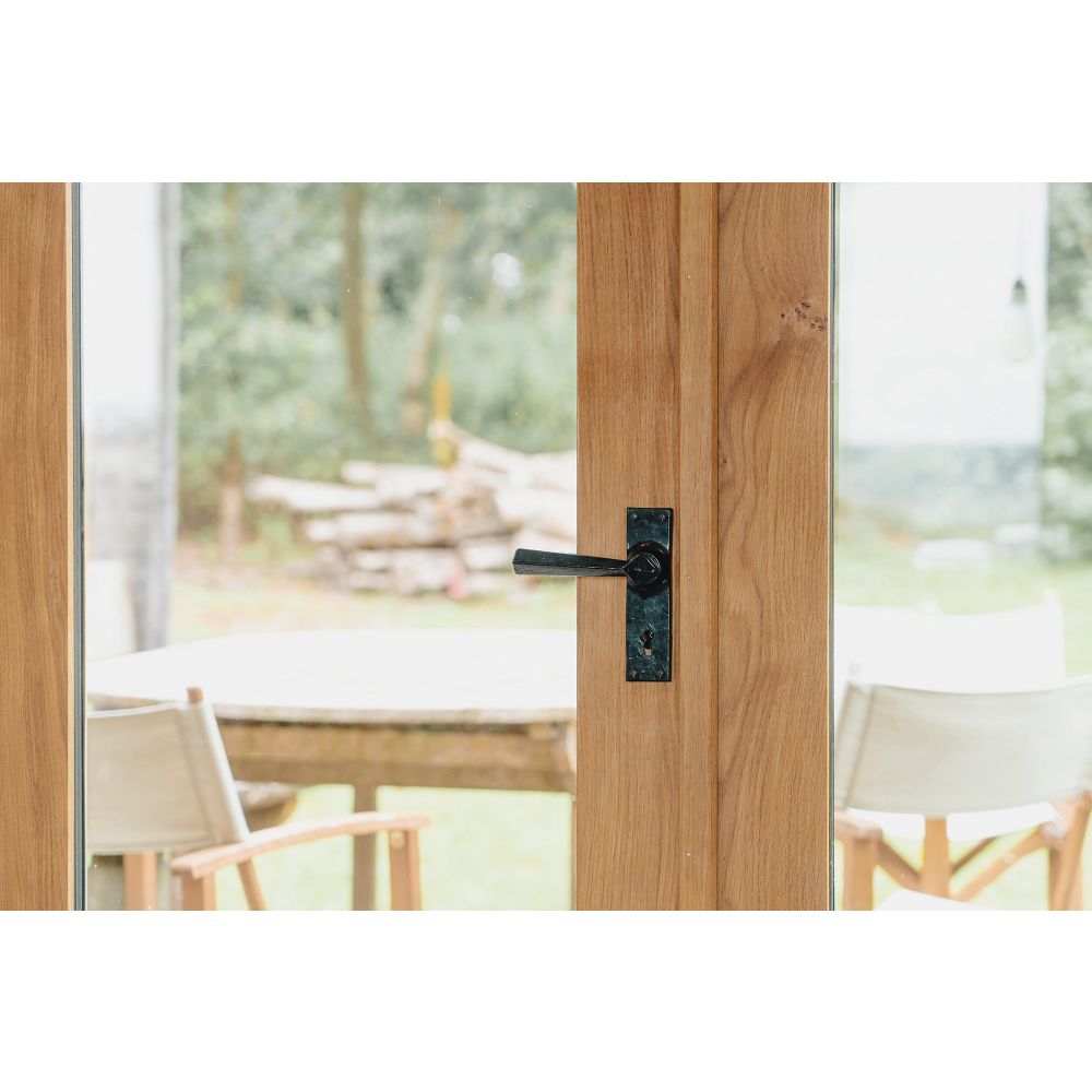 From The Anvil - Black Straight Lever Lock Set | Sku. 73109 | Trade Door Handles.