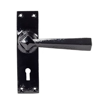 From The Anvil - Black Straight Lever Lock Set | Sku. 73109 | Trade Door Handles.