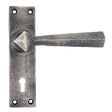 From The Anvil - Antique Pewter Straight Lever Lock Set | Sku. 73112 | Trade Door Handles.