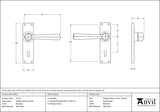 From The Anvil - Beeswax Straight Lever Lock Set | Sku. 73113 | Trade Door Handles.