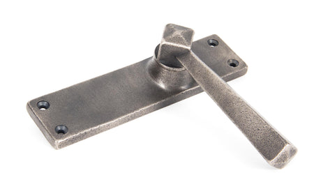From The Anvil - Antique Pewter Straight Lever Latch Set | Sku. 73116 | Trade Door Handles.