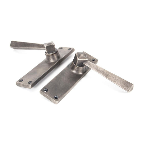 From The Anvil - Antique Pewter Straight Lever Latch Set | Sku. 73116 | Trade Door Handles.