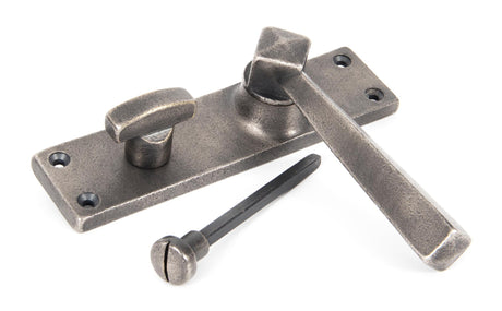 From The Anvil - Antique Pewter Straight Lever Bathroom Set | Sku. 73117 | Trade Door Handles.