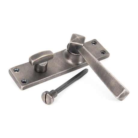 From The Anvil - Antique Pewter Straight Lever Bathroom Set | Sku. 73117 | Trade Door Handles.