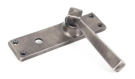 From The Anvil - Antique Pewter Straight Lever Bathroom Set | Sku. 73117 | Trade Door Handles.