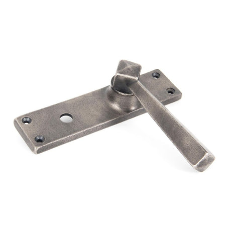 From The Anvil - Antique Pewter Straight Lever Bathroom Set | Sku. 73117 | Trade Door Handles.