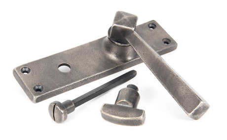 From The Anvil - Antique Pewter Straight Lever Bathroom Set | Sku. 73117 | Trade Door Handles.