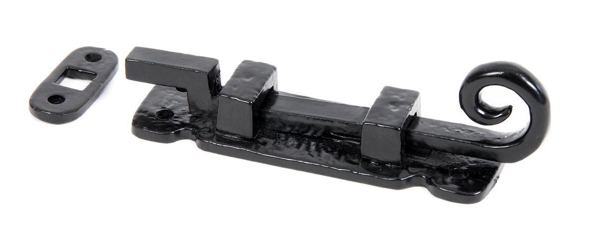 From The Anvil - Black 4" Cranked Monkeytail Bolt | Sku. 73130 | Trade Door Handles.