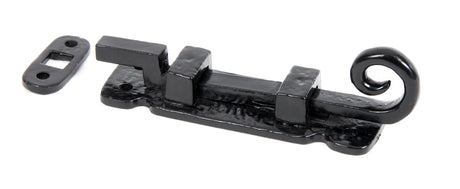 From The Anvil - Black 4" Cranked Monkeytail Bolt | Sku. 73130 | Trade Door Handles.