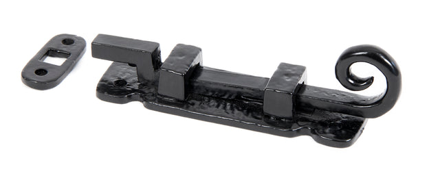 From The Anvil - Black 4" Cranked Monkeytail Bolt | Sku. 73130 | Trade Door Handles.