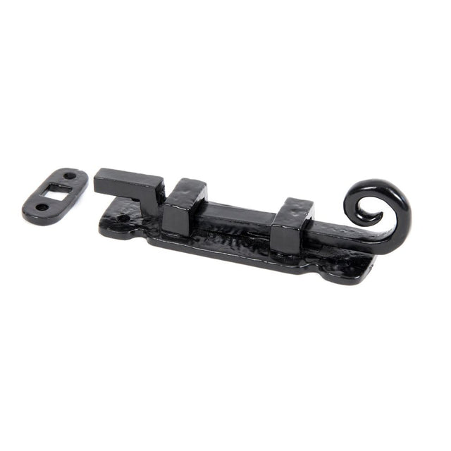 From The Anvil - Black 4" Cranked Monkeytail Bolt | Sku. 73130 | Trade Door Handles.