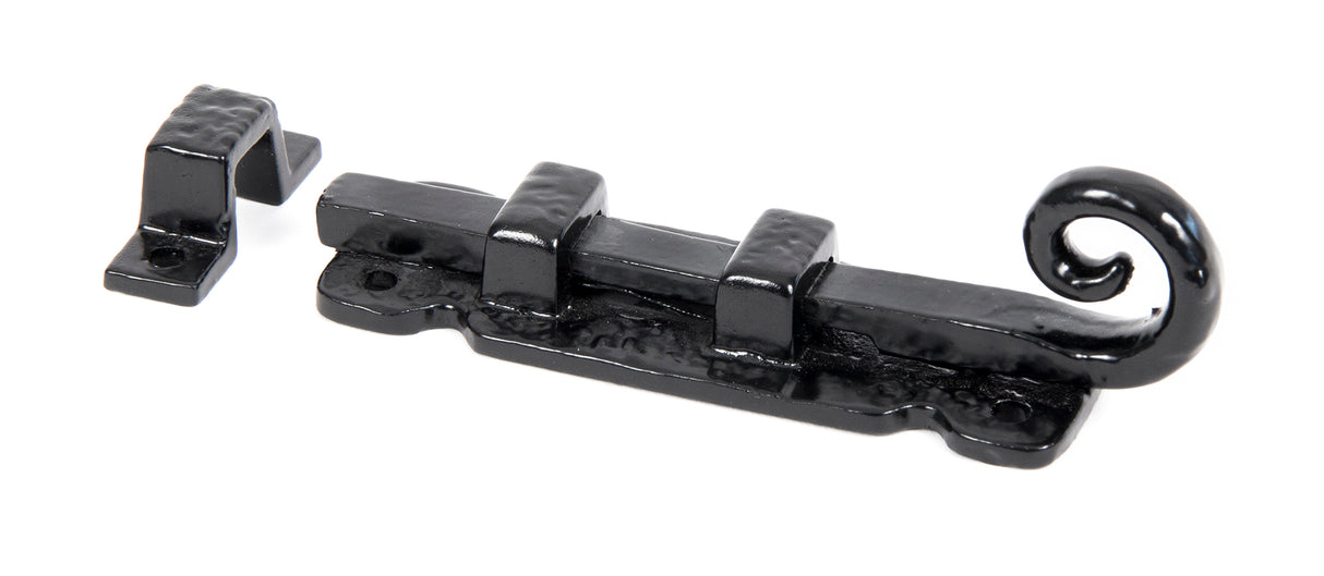 From The Anvil - Black 4" Straight Monkeytail Bolt | Sku. 73132 | Trade Door Handles.