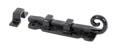 From The Anvil - Black 4" Straight Monkeytail Bolt | Sku. 73132 | Trade Door Handles.