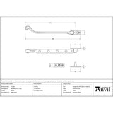 From The Anvil - Black 11" Rosehead Stay | Sku. 73136 | Trade Door Handles.