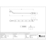 From The Anvil - Black 13" Rosehead Stay | Sku. 73137 | Trade Door Handles.