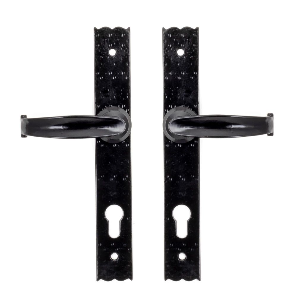 From The Anvil - Black Cottage Lever Espag. Lock Set | Sku. 73143 | Trade Door Handles.