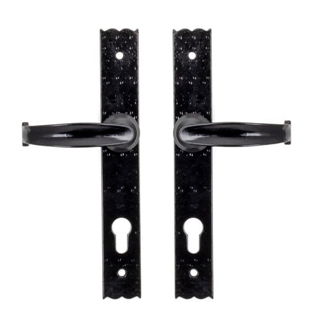 From The Anvil - Black Cottage Lever Espag. Lock Set | Sku. 73143 | Trade Door Handles.