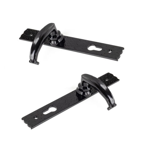 From The Anvil - Black Cottage Lever Espag. Lock Set | Sku. 73143 | Trade Door Handles.