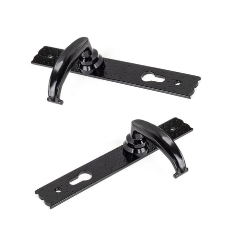 From The Anvil - Black Cottage Lever Espag. Lock Set | Sku. 73143 | Trade Door Handles.