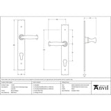 From The Anvil - Black Cottage Lever Espag. Lock Set | Sku. 73143 | Trade Door Handles.