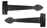 From The Anvil - Black Smooth 12" Cast T Hinge (pair) | Sku. 73226 | Trade Door Handles.