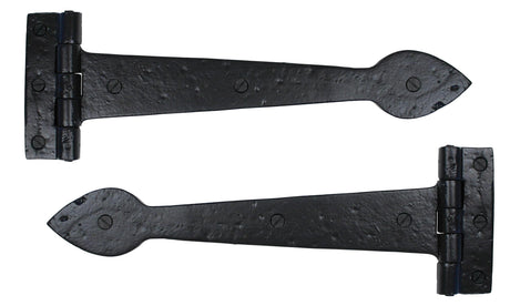From The Anvil - Black Smooth 12" Cast T Hinge (pair) | Sku. 73226 | Trade Door Handles.