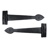 From The Anvil - Black Smooth 12" Cast T Hinge (pair) | Sku. 73226 | Trade Door Handles.