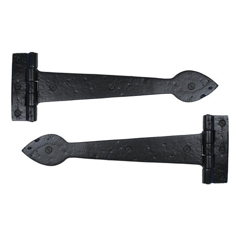 From The Anvil - Black Smooth 12" Cast T Hinge (pair) | Sku. 73226 | Trade Door Handles.