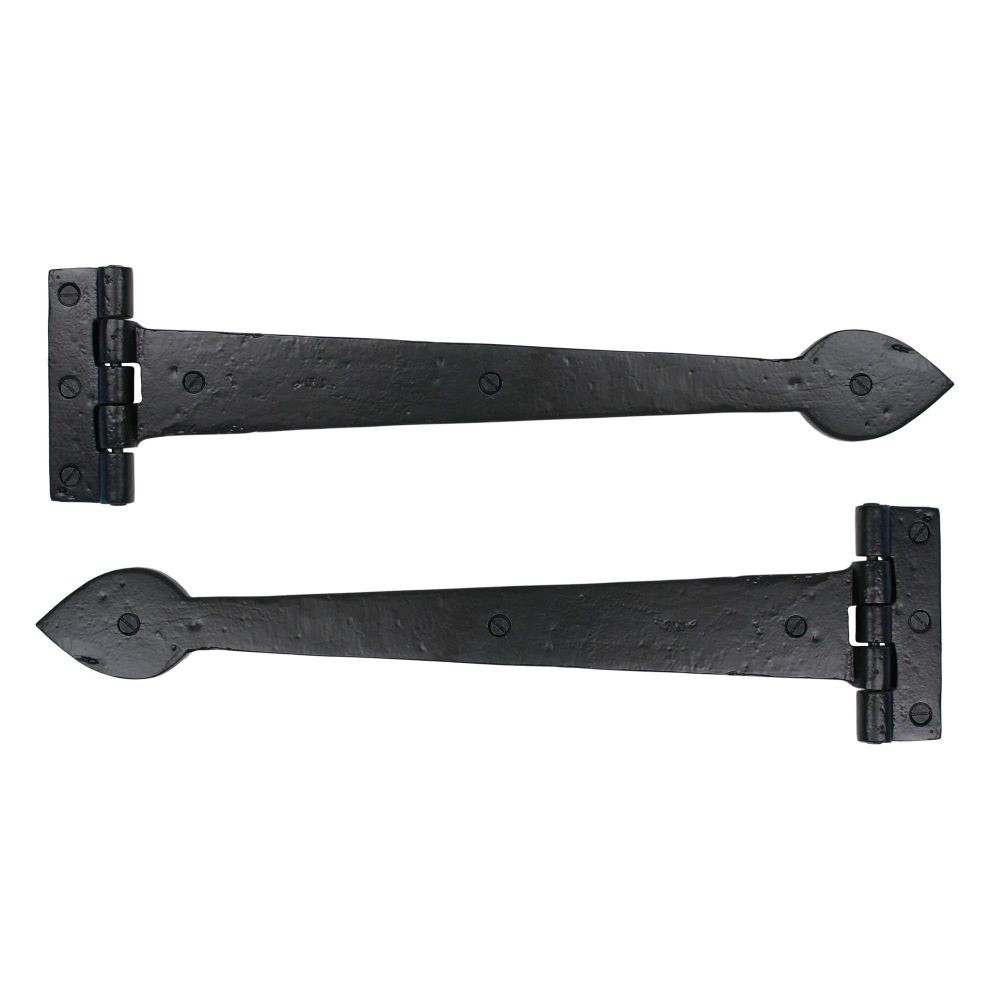 From The Anvil - Black Smooth 16" Cast T Hinge (pair) | Sku. 73227 | Trade Door Handles.