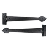 From The Anvil - Black Smooth 16" Cast T Hinge (pair) | Sku. 73227 | Trade Door Handles.