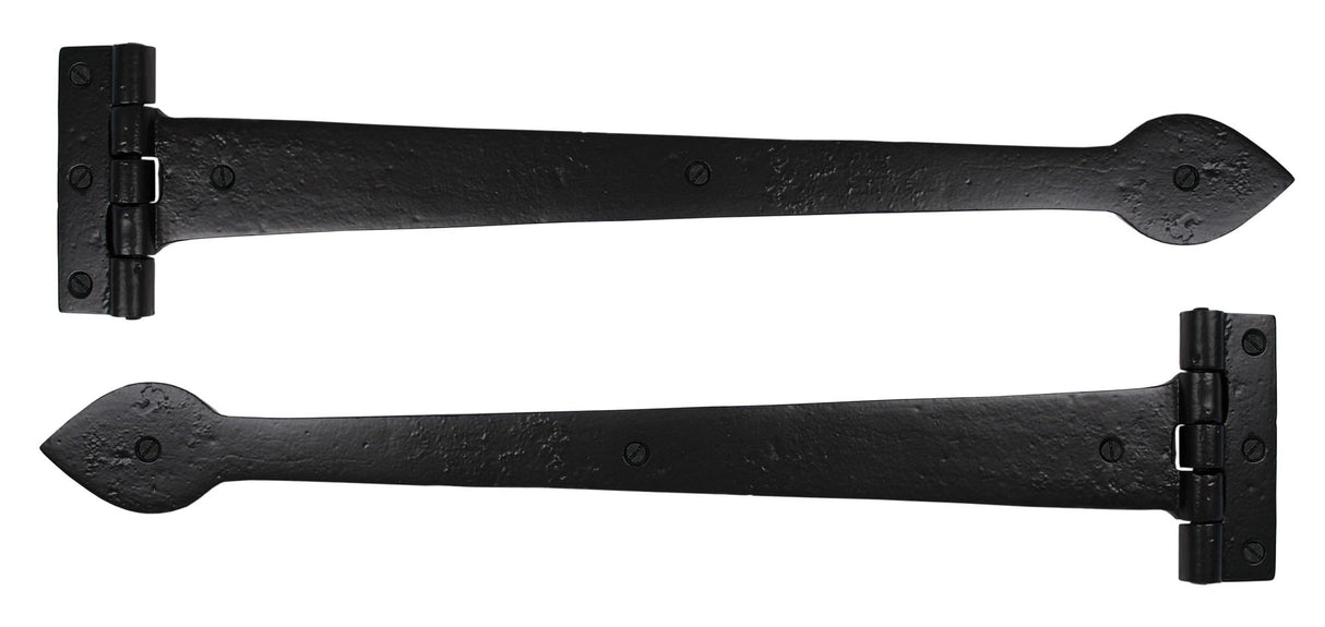 From The Anvil - Black Smooth 18" Cast T Hinge (pair) | Sku. 73228 | Trade Door Handles.